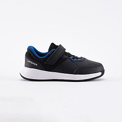 ARTENGO Detská tenisová obuv na suchý zips Essentiel KD čierno-modrá čierna 34