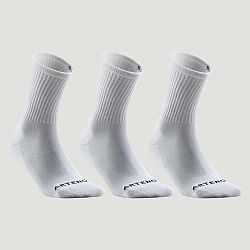 ARTENGO Športové ponožky RS 100 vysoké 3 páry biele 43-46