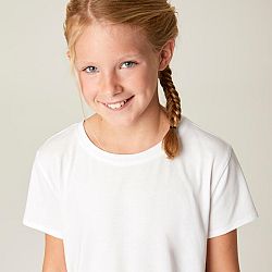 DOMYOS Bavlnené dievčenské tričko biele 10-11 r (141-148 cm)