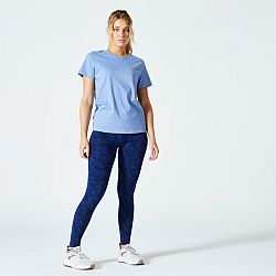 DOMYOS Dámske tričko na fitness 500 Essentials modré M