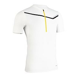 EVADICT Pánske trailové tričko s krátkym rukávom a zipsom biele 2XL