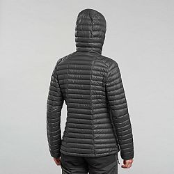 FORCLAZ Dámska páperová bunda MT100 na horskú turistiku s kapucňou do -5 °C čierna XL