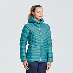 FORCLAZ Dámska páperová bunda MT500 na horskú turistiku s kapucňou do -10 °C modrá S