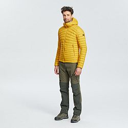 FORCLAZ Pánska páperová bunda MT100 na horskú turistiku s kapucňou do -5 °C žltá 3XL
