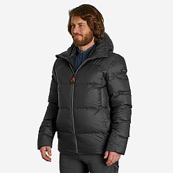 FORCLAZ Pánska páperová bunda MT900 na horskú turistiku s kapucňou do -18 °C šedá 2XL