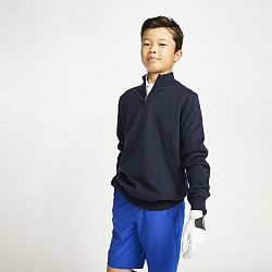 INESIS Detský golfový pulóver do vetra modro-čierny modrá 5-6 r (113-122 cm)