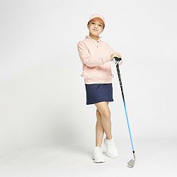 INESIS Dievčenská golfová šortková sukňa MW500 tmavomodrá 8-9 r (131-140 cm)