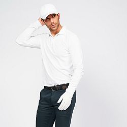 INESIS Pánska golfová polokošeľa s dlhým rukávom MW500 biela XL