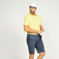INESIS Pánska golfová polokošeľa s krátkym rukávom MW500 žltá žltá XL