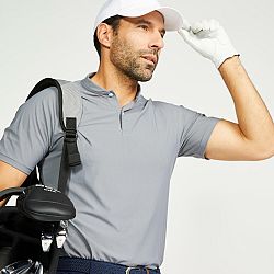 INESIS Pánska golfová polokošeľa WW900 s krátkym rukávom sivá šedá L
