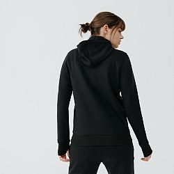 KALENJI Dámska bežecká bunda s kapucňou Jogging 500 čierna 2XL