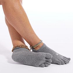KIMJALY Ponožky na jogu 5 prstov protišmykové sivé modrá 39-42