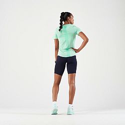 KIPRUN Dámske bežecké tričko Run 500 Confort bez švov žiarivo zelené zelená S