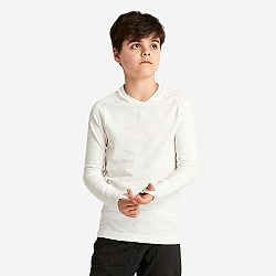 KIPSTA Detské spodné tričko na futbal Keepdry 500 s dlhými rukávmi biele 14-15 r (161-172 cm)