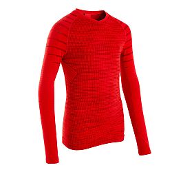 KIPSTA Detské spodné tričko na futbal Keepdry 500 s dlhými rukávmi červené 7-8 r (123-130 cm)