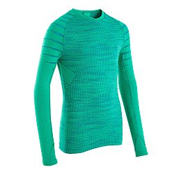 KIPSTA Detské spodné tričko na futbal Keepdry 500 s dlhými rukávmi zelené zelená 12-13 r (151-160 cm)