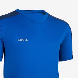 KIPSTA Detský futbalový dres Essentiel s krátkym rukávom modrý 10-11 r (141-150 cm)