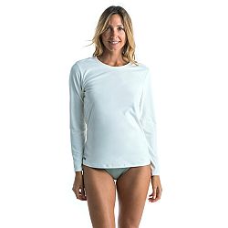 OLAIAN Dámske tričko proti UV Malou dlhý rukáv na surfovanie sivobéžové (bez farbenia) biela L