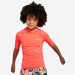OLAIAN Detské tričko 100 s UV ochranou krátky rukáv oranžové ružová 14-15 r (161-172 cm)