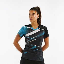 PONGORI Dámske tričko TTP560 na stolný tenis čierno-modré tyrkysová S