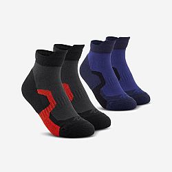 QUECHUA Detské polovysoké turistické ponožky Crossocks 2 páry modrá 35-38