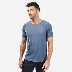 QUECHUA Pánske tričko s krátkym rukávom na rýchlu turistiku FH900 Ice modrá M