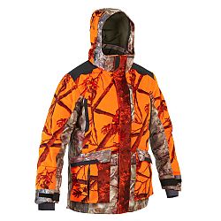 SOLOGNAC Hrejivá nepremokavá bunda 3 V 1 900 maskovacia reflexná oranžová M