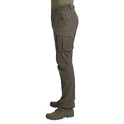 SOLOGNAC Ľahké a priedušné poľovnícke nohavice 500 zelené khaki L