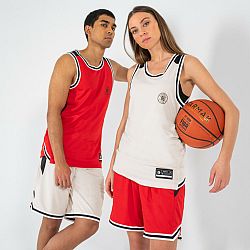 TARMAK Basketbalové šortky SH500 obojstranné unisex červeno-béžové červená S