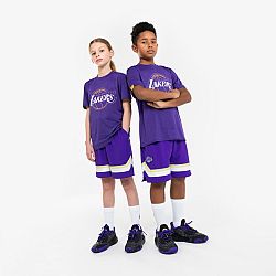TARMAK Detské basketbalové šortky SH 900 NBA Lakers fialové fialová 10-11 r (141-150 cm)