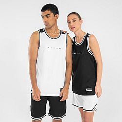 TARMAK Obojstranný basketbalový dres T500 unisex čierno-biely čierna XS