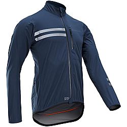 VAN RYSEL Pánska cyklistická nepremokavá bunda RC500 dlhý rukáv námornícka modrá S