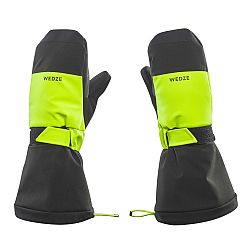 WEDZE Detské hrejivé a nepremokavé lyžiarske palčiaky - 550 čierno-reflexne žlté čierna 4 roky