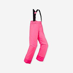 WEDZE Detské lyžiarske nohavice - 100 hrejivé a nepremokavé reflexne ružové 14 rokov