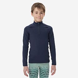 WEDZE Detské lyžiarske spodné tričko BL500 1/2 zips modré 4 roky